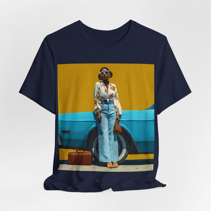 Retro Blue Classic Shirt - Afrocentric Art by The Trini Gee