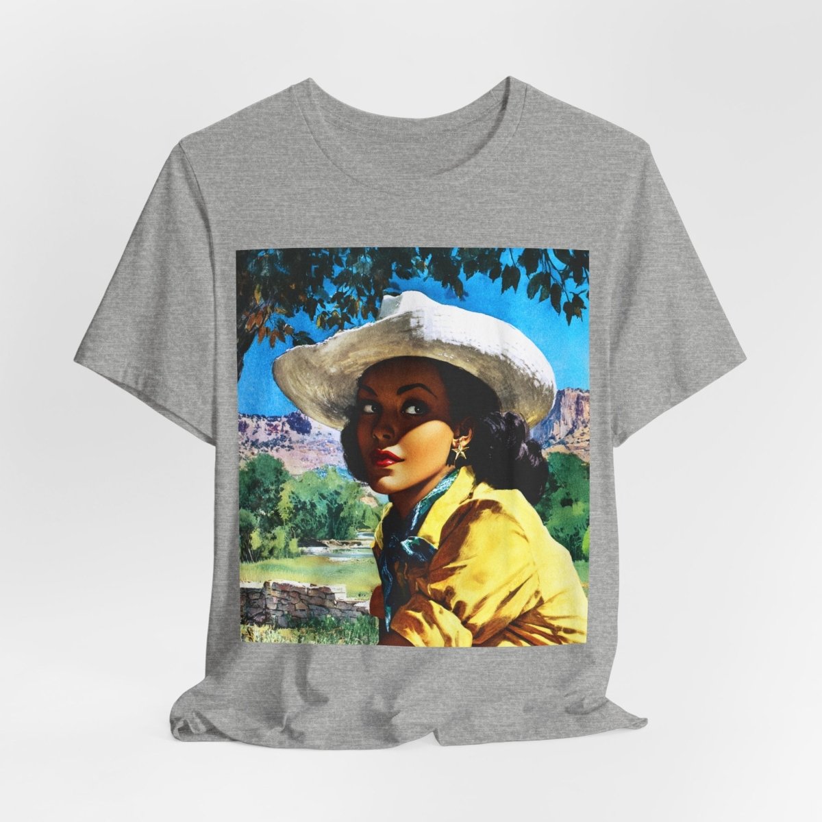 Retro Cowgirl Shirt - Afrocentric Art by The Trini Gee