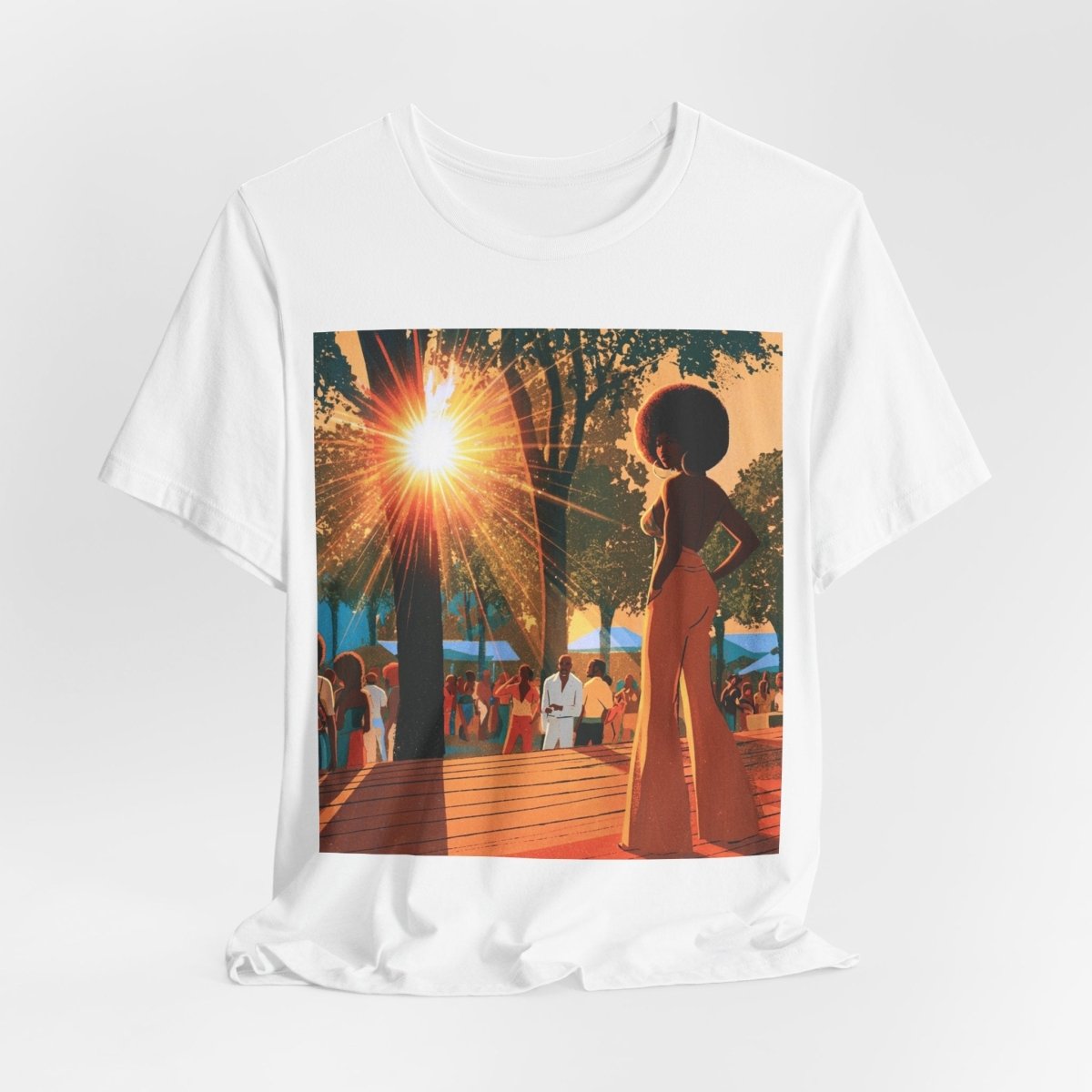 Retro Festival Scene T-Shirt - Afrocentric Art by The Trini Gee