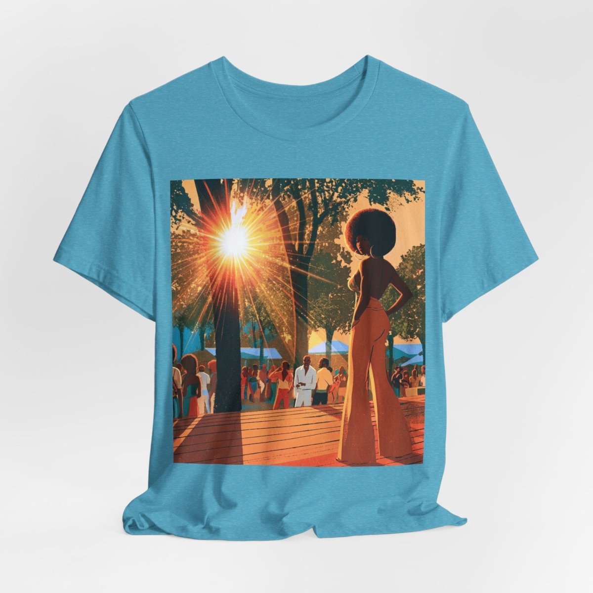 Retro Festival Scene T-Shirt - Afrocentric Art by The Trini Gee