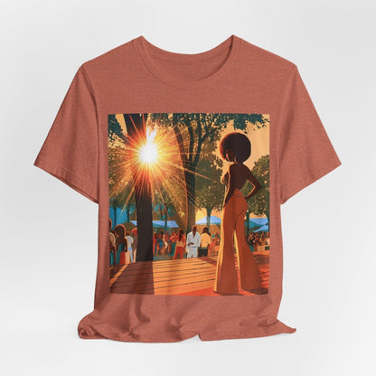 Retro Festival Scene T-Shirt - Afrocentric Art by The Trini Gee