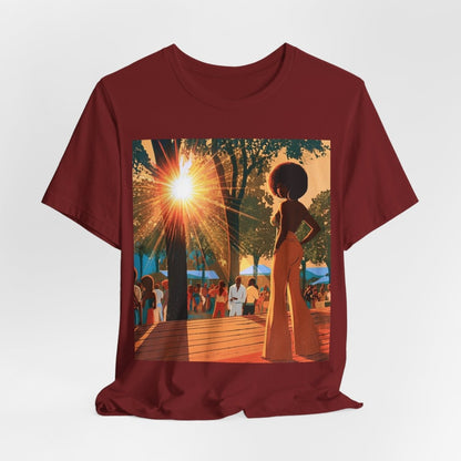 Retro Festival Scene T-Shirt - Afrocentric Art by The Trini Gee