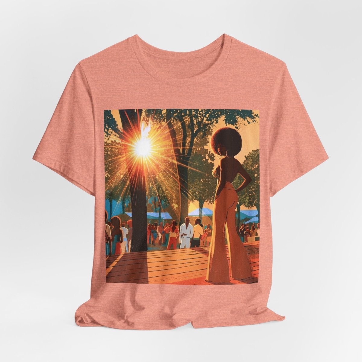 Retro Festival Scene T-Shirt - Afrocentric Art by The Trini Gee