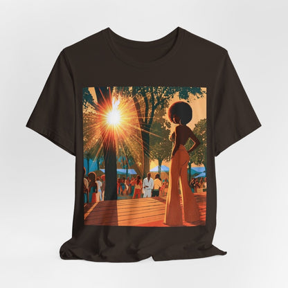 Retro Festival Scene T-Shirt - Afrocentric Art by The Trini Gee