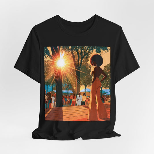 Retro Festival Scene T-Shirt - Afrocentric Art by The Trini Gee
