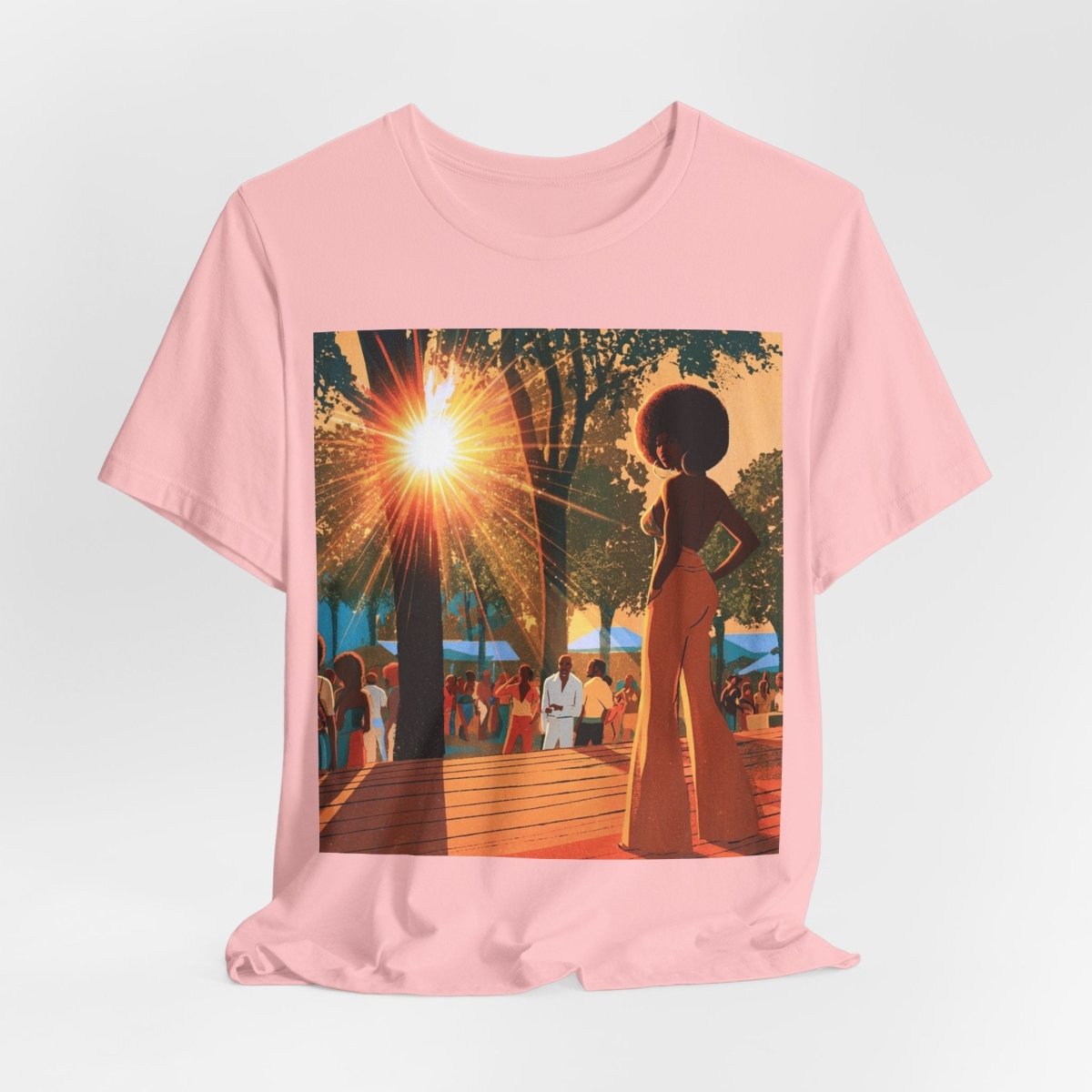 Retro Festival Scene T-Shirt - Afrocentric Art by The Trini Gee