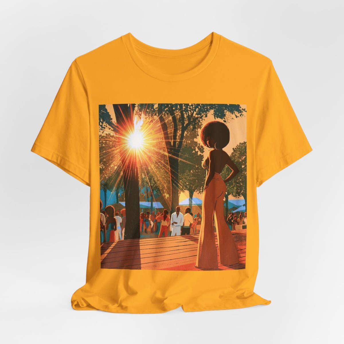 Retro Festival Scene T-Shirt - Afrocentric Art by The Trini Gee