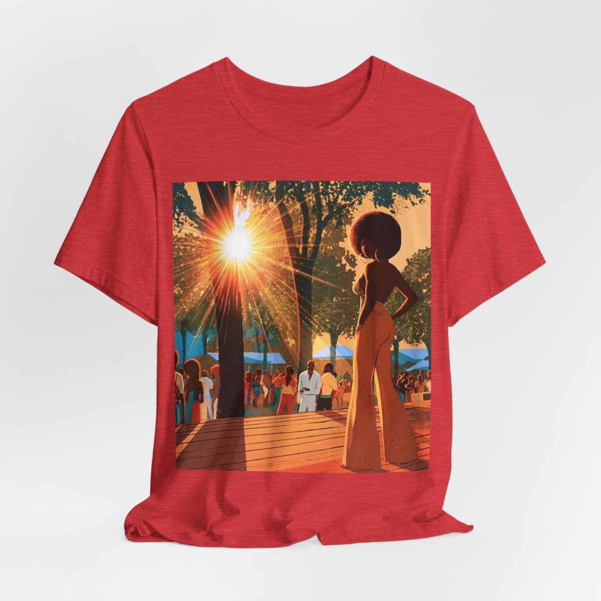 Retro Festival Scene T-Shirt - Afrocentric Art by The Trini Gee