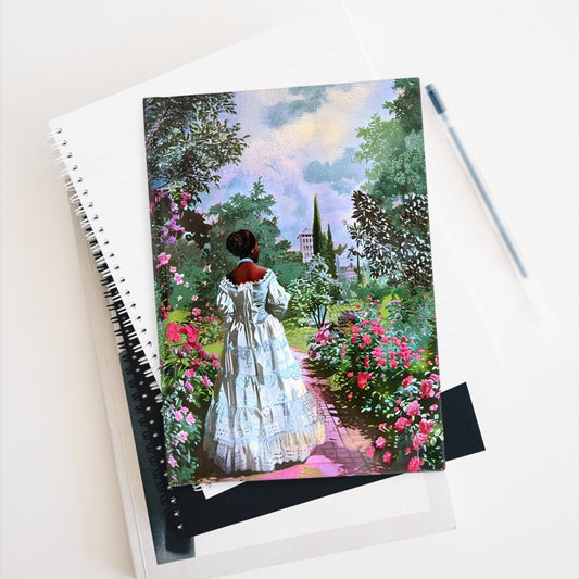 Retro Garden Walk Journal - Afrocentric Art by The Trini Gee