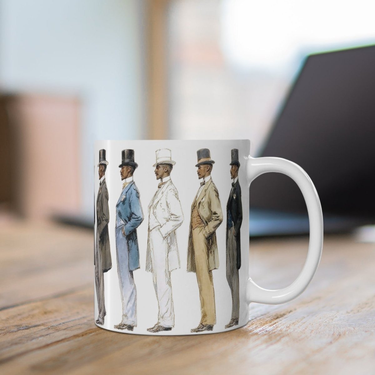 Retro Gentlemen Mug - Afrocentric Art by The Trini Gee