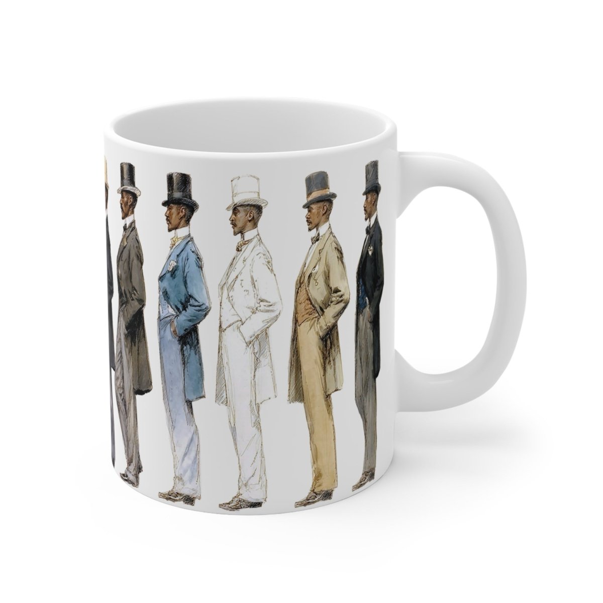 Retro Gentlemen Mug - Afrocentric Art by The Trini Gee