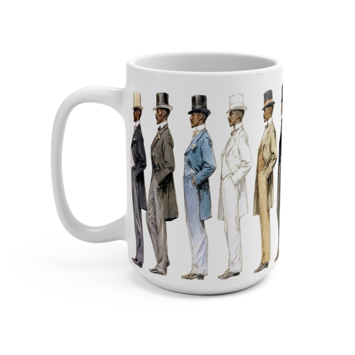 Retro Gentlemen Mug - Afrocentric Art by The Trini Gee