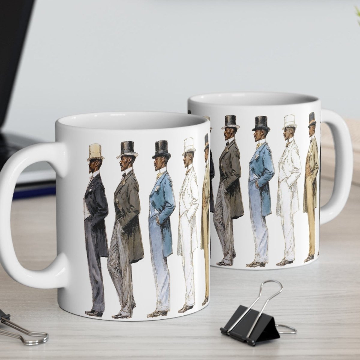 Retro Gentlemen Mug - Afrocentric Art by The Trini Gee