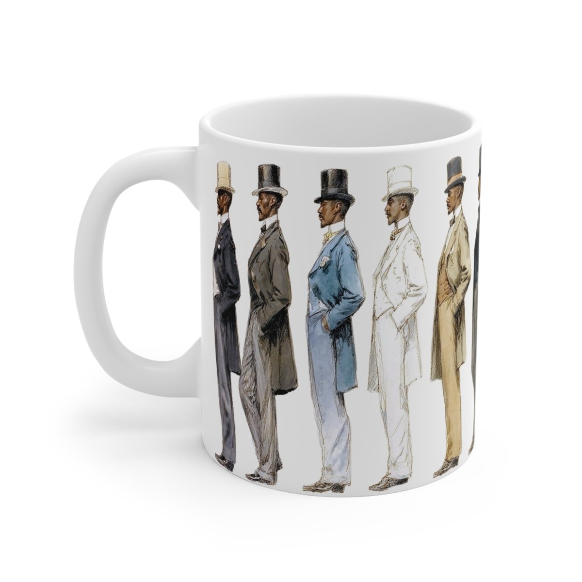 Retro Gentlemen Mug - Afrocentric Art by The Trini Gee