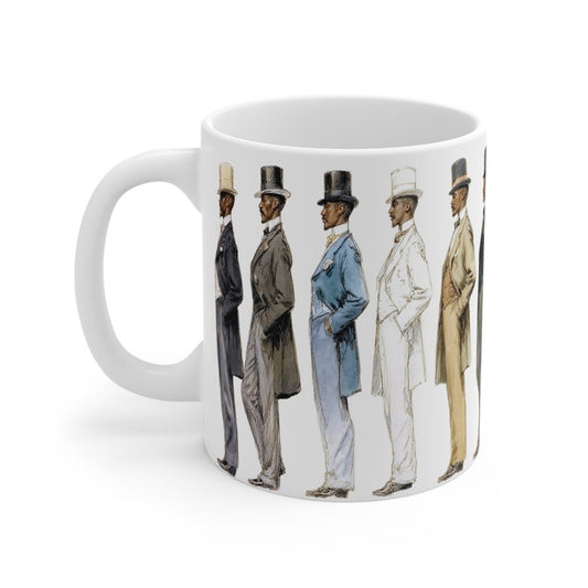 Retro Gentlemen Mug - Afrocentric Art by The Trini Gee