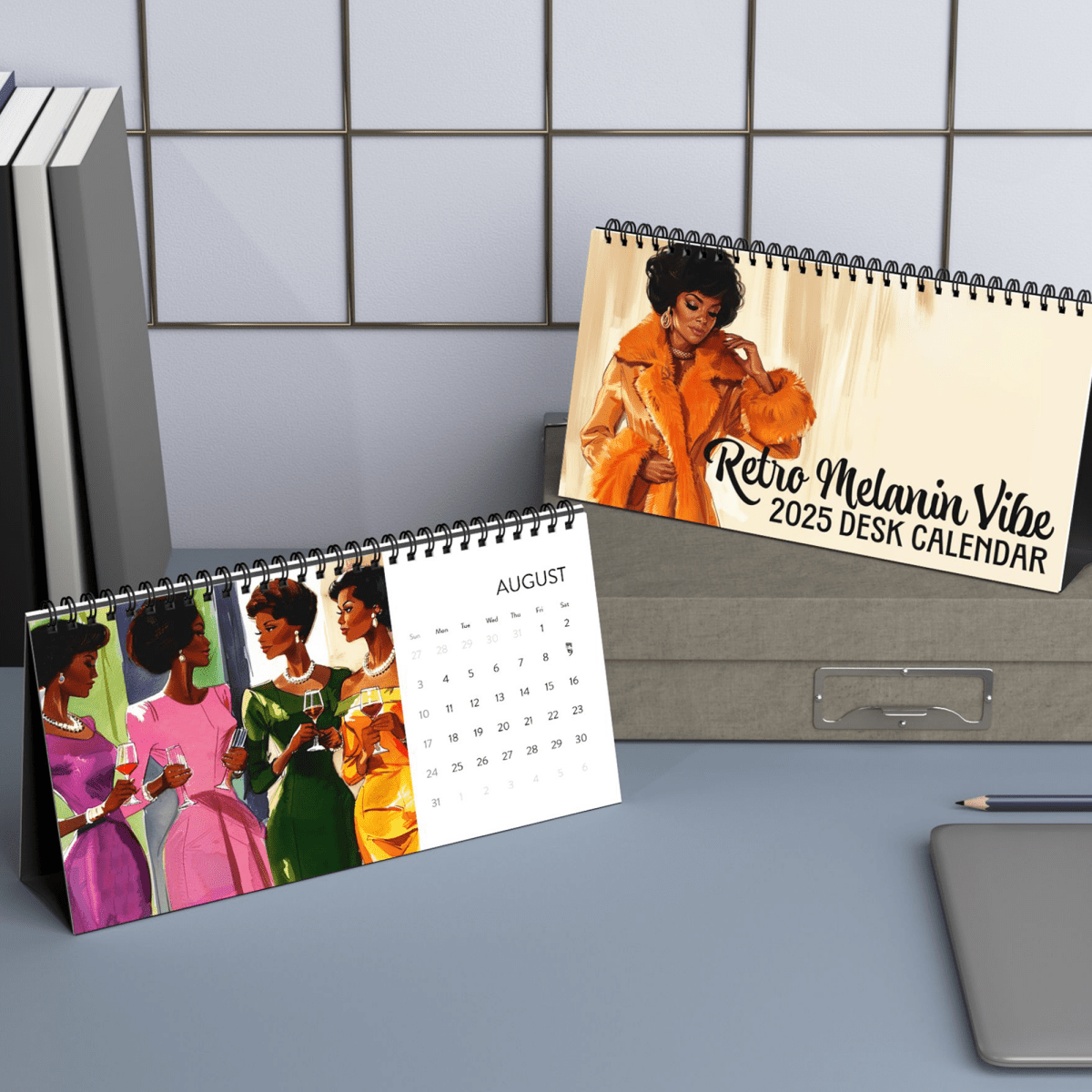 Retro Melanin 2025 Desk Calendar - The Trini Gee