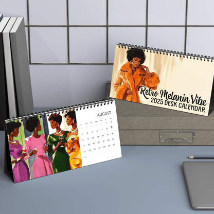 Retro Melanin 2025 Desk Calendar - The Trini Gee