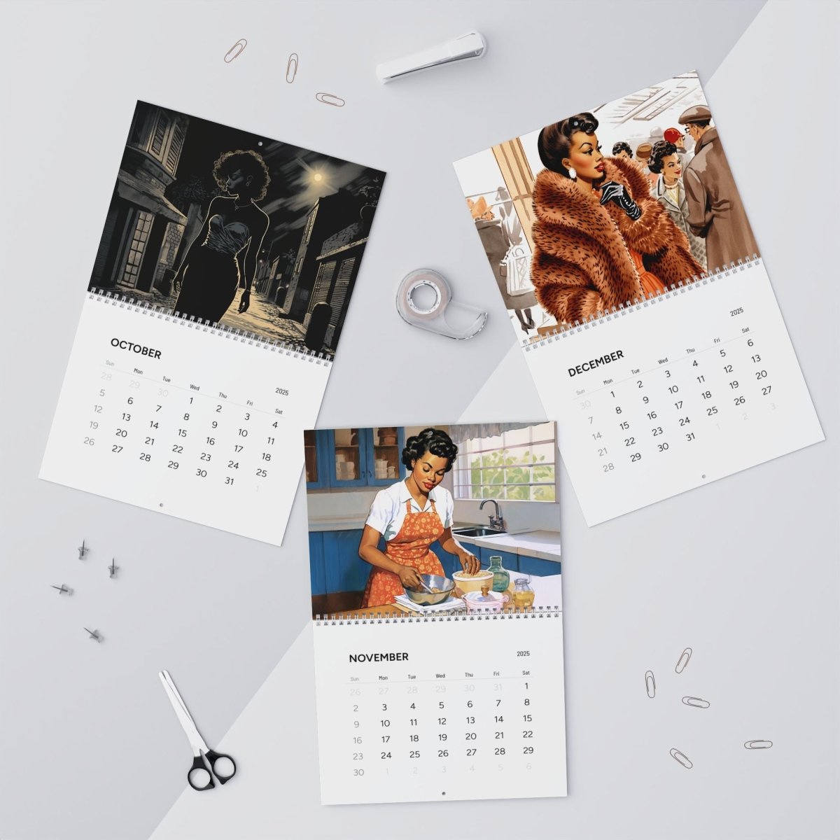 Retro Melanin Vibe 2025 Wall Calendar - The Trini Gee