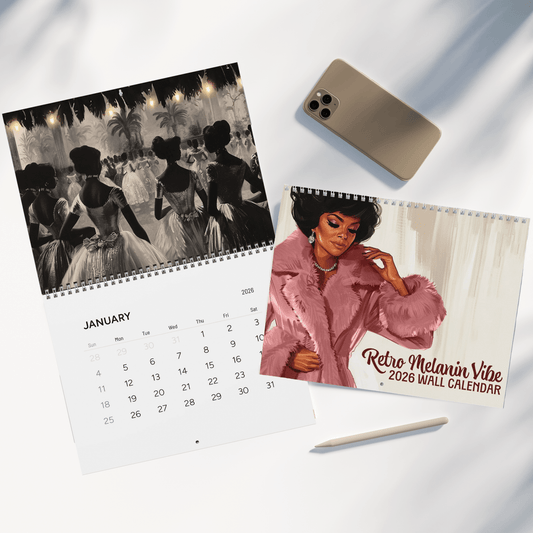 Retro Melanin Vibe 2026 Calendar - Afrocentric Art by The Trini Gee