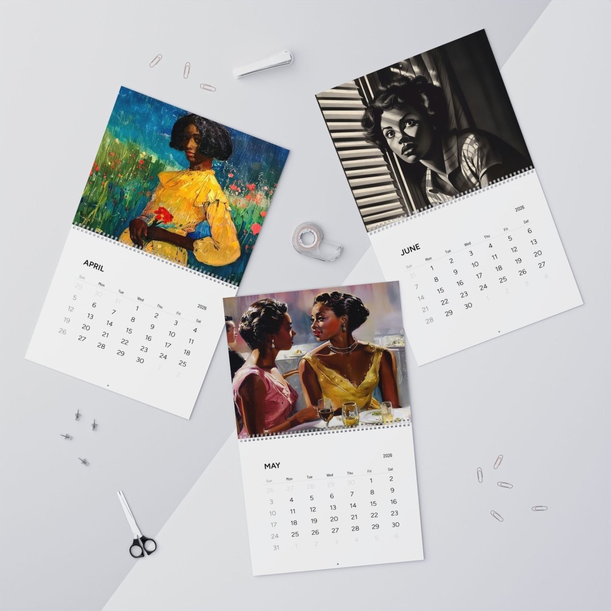 Retro Melanin Vibe 2026 Calendar - Afrocentric Art by The Trini Gee