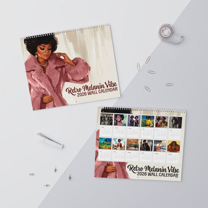 Retro Melanin Vibe 2026 Calendar - Afrocentric Art by The Trini Gee