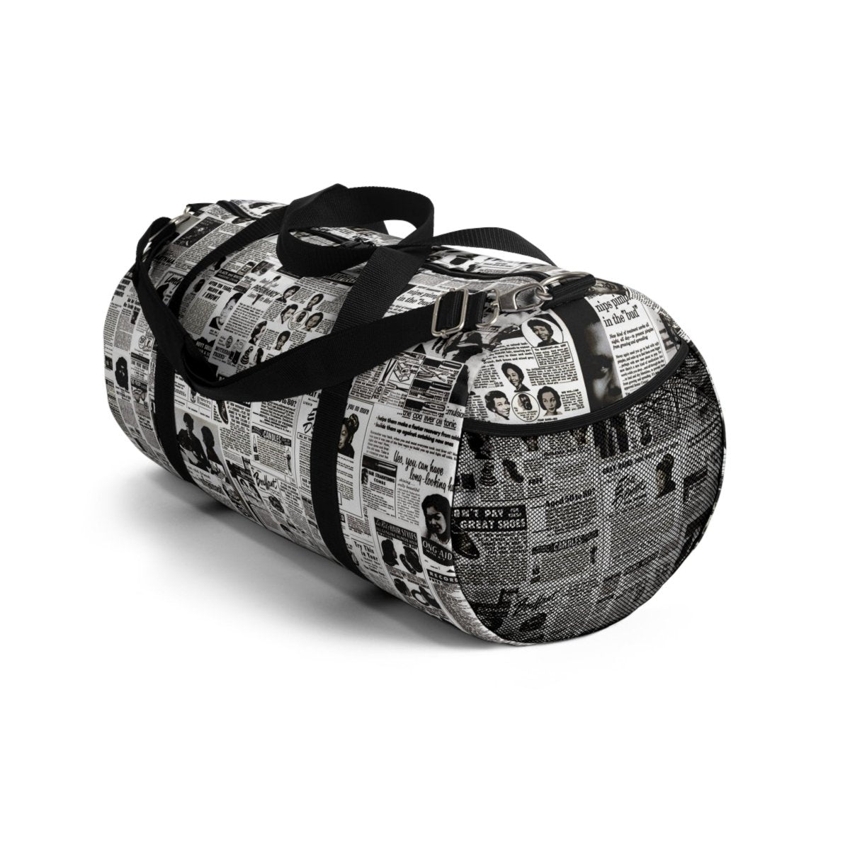 Retro Newsprint Duffel Bag - The Trini Gee