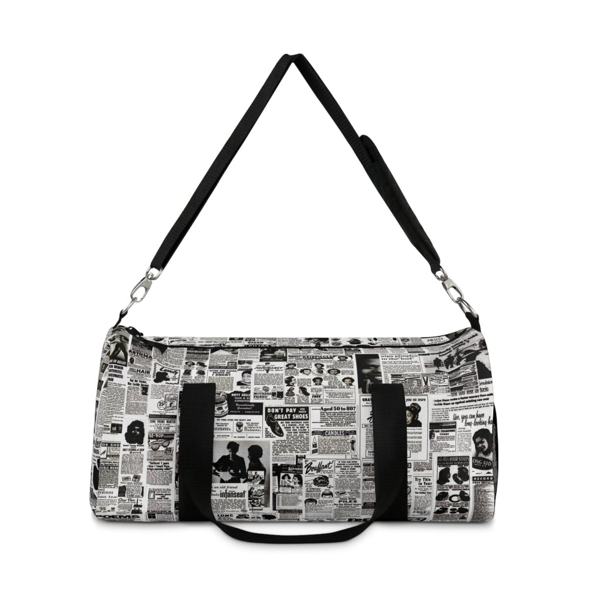 Retro Newsprint Duffel Bag - The Trini Gee