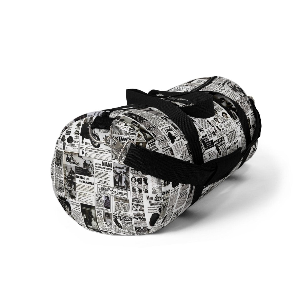 Retro Newsprint Duffel Bag - The Trini Gee