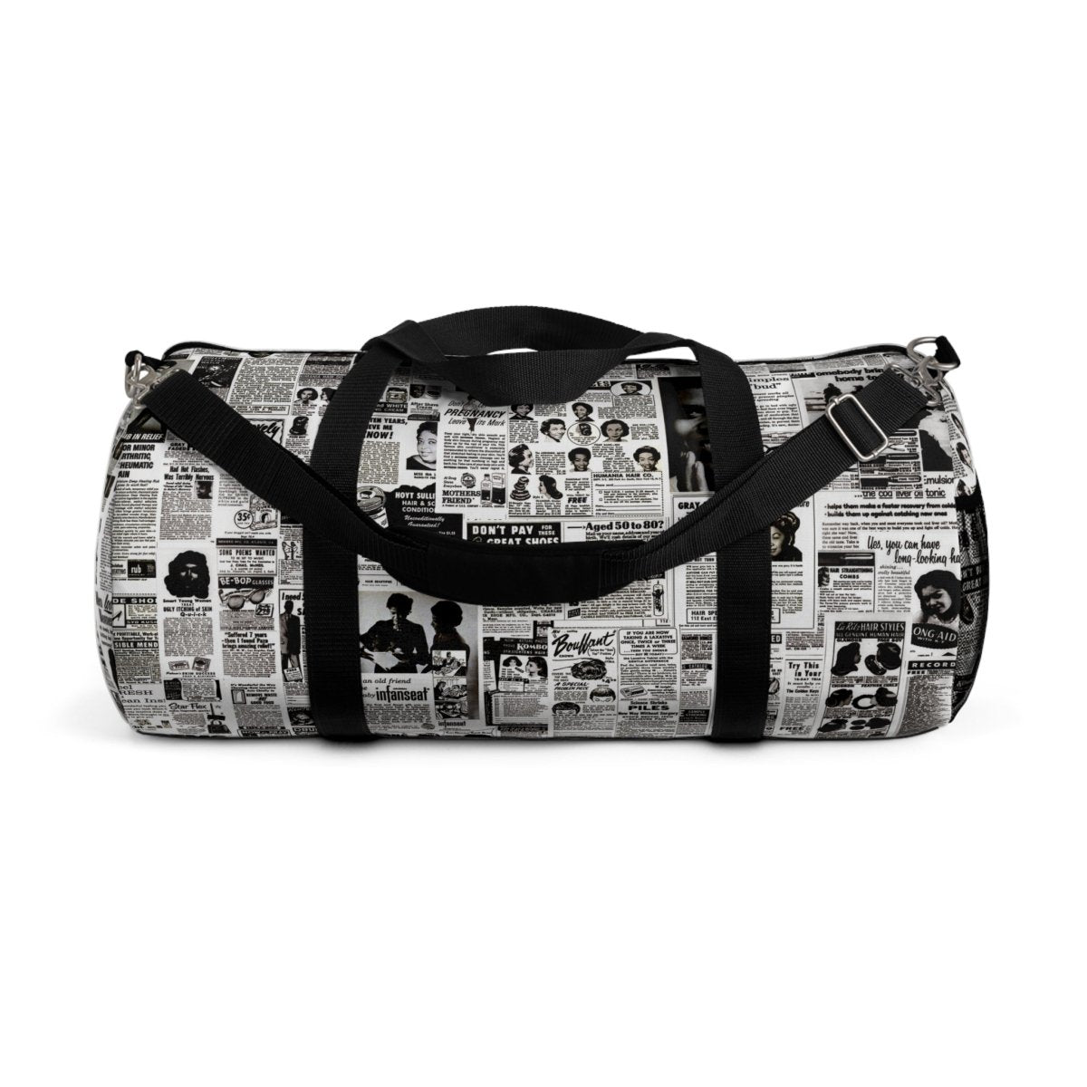 Retro Newsprint Duffel Bag - The Trini Gee