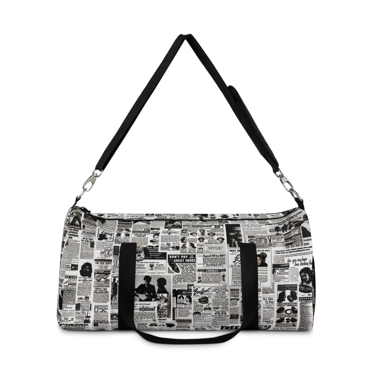 Retro Newsprint Duffel Bag - The Trini Gee