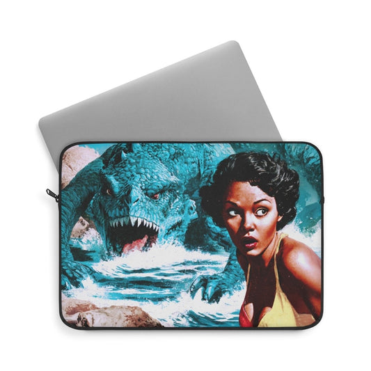 Retro Pulp Horror Laptop Sleeve - Afrocentric Art by The Trini Gee