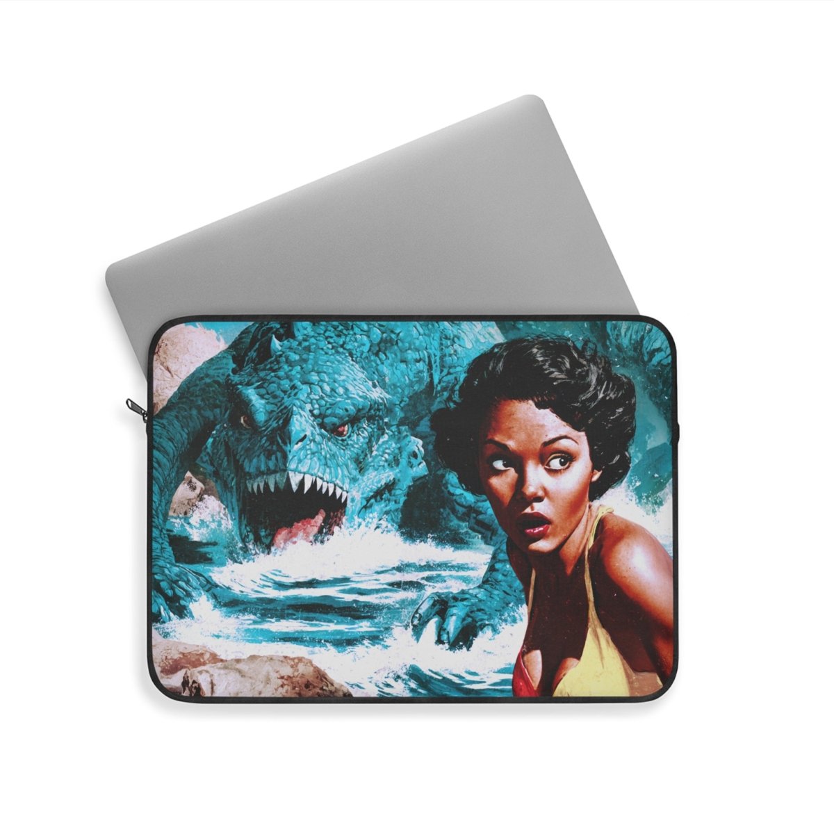 Retro Pulp Horror Laptop Sleeve - Afrocentric Art by The Trini Gee