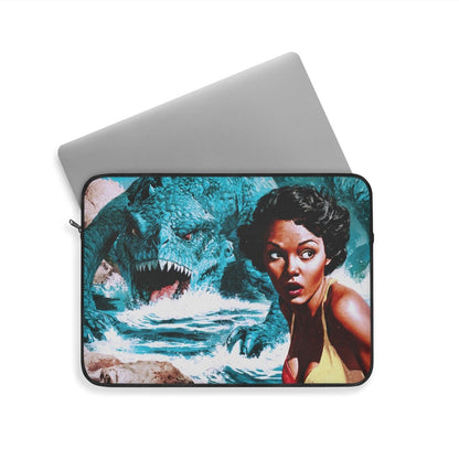 Retro Pulp Horror Laptop Sleeve - Afrocentric Art by The Trini Gee