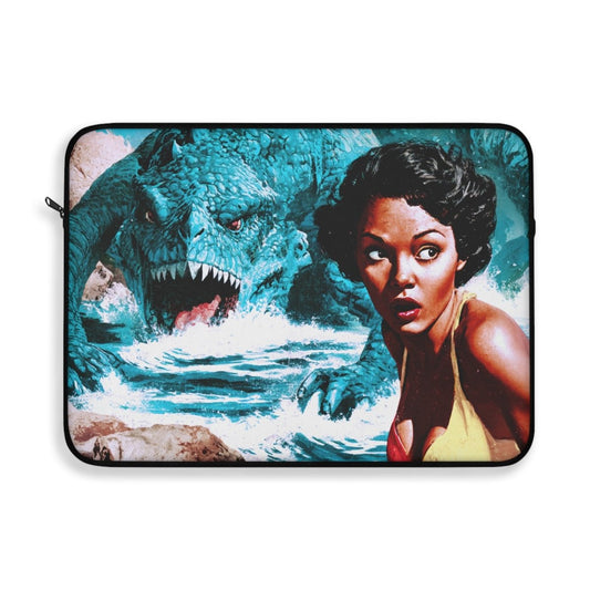 Retro Pulp Horror Laptop Sleeve - Afrocentric Art by The Trini Gee