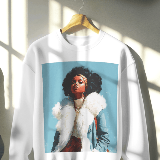 Retro Soul Style Sweatshirt - Afrocentric Art by The Trini Gee
