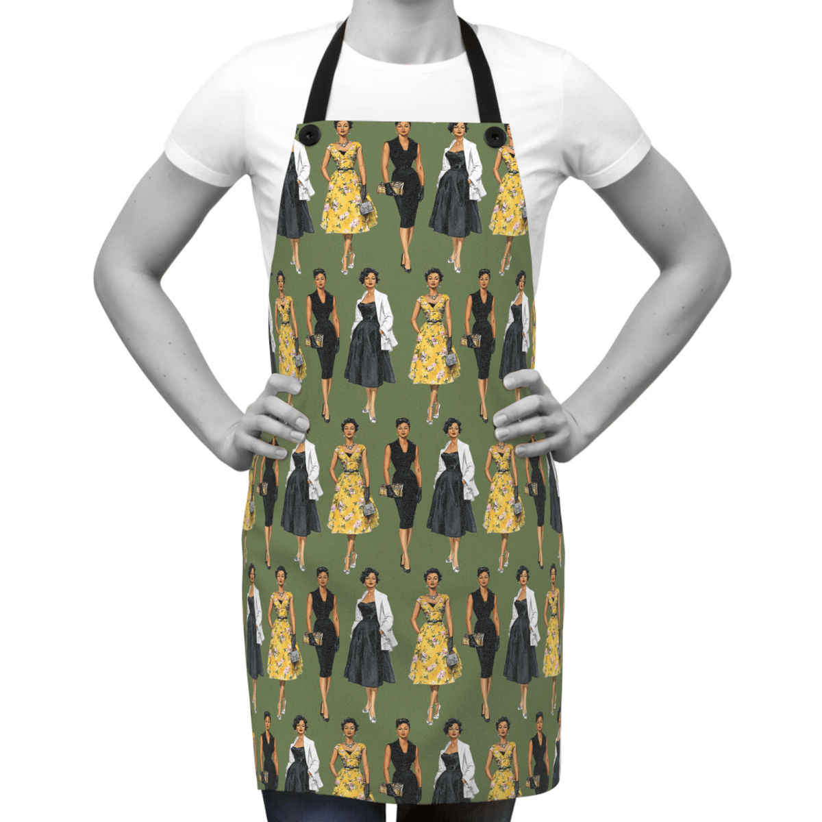 Retro Women Fashion Apron - Afrocentric Art by The Trini Gee