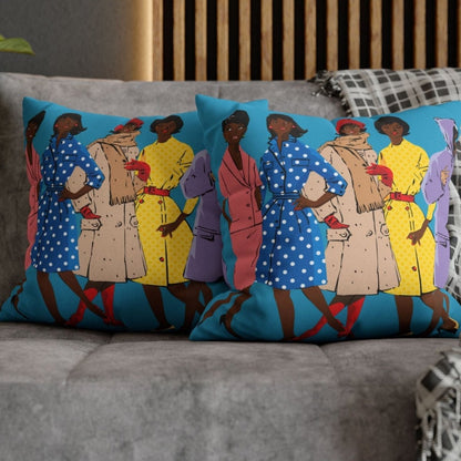 Retro Women Pillow - Afrocentric Art by The Trini Gee