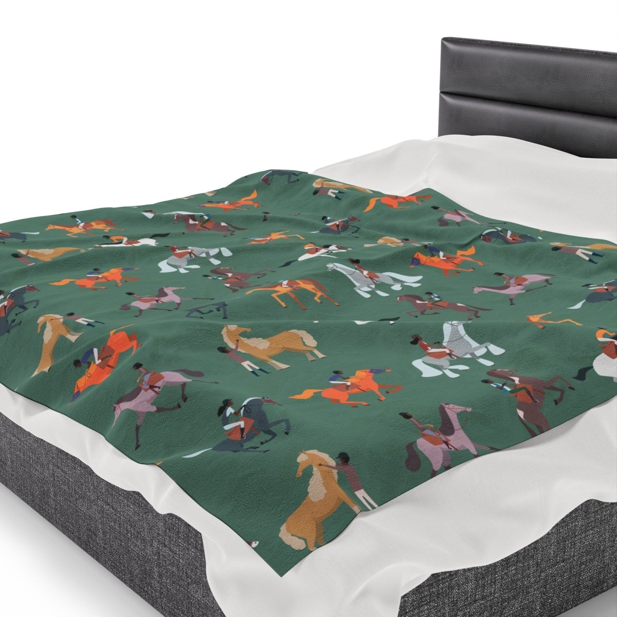 Riding Horses Blanket - Afrocentric Art by The Trini Gee