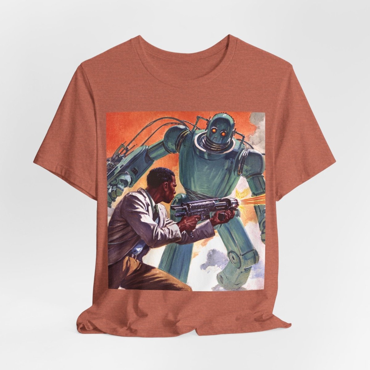 Robot Battle T-Shirt - Afrocentric Art by The Trini Gee