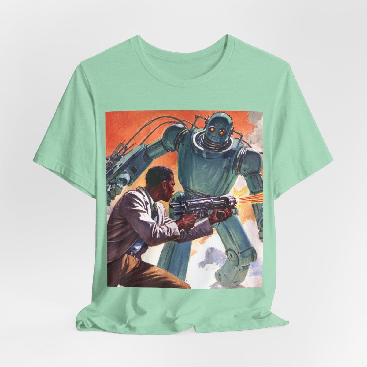 Robot Battle T-Shirt - Afrocentric Art by The Trini Gee