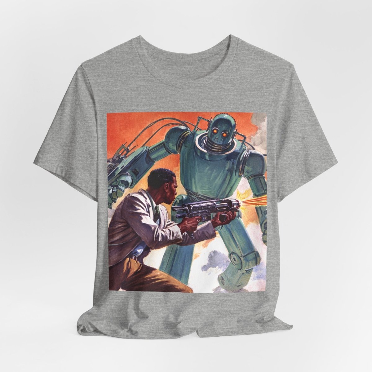 Robot Battle T-Shirt - Afrocentric Art by The Trini Gee