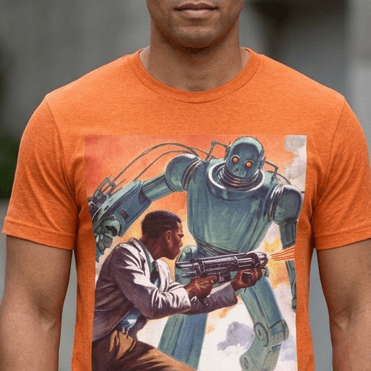 Robot Battle T-Shirt - Afrocentric Art by The Trini Gee