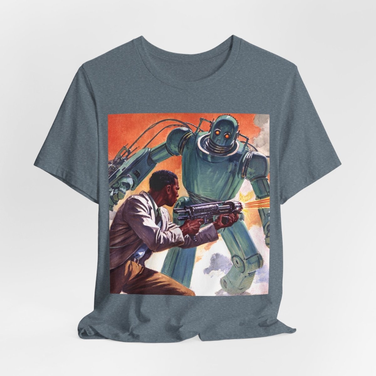 Robot Battle T-Shirt - Afrocentric Art by The Trini Gee