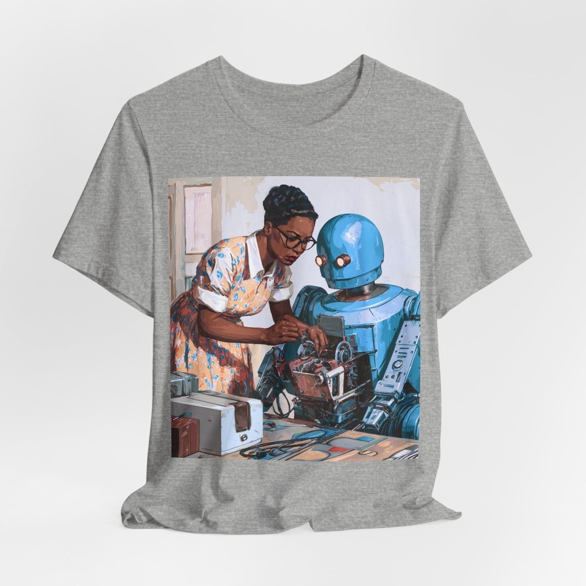 Robot Repair Queen Shirt - Afrocentric Art by The Trini Gee
