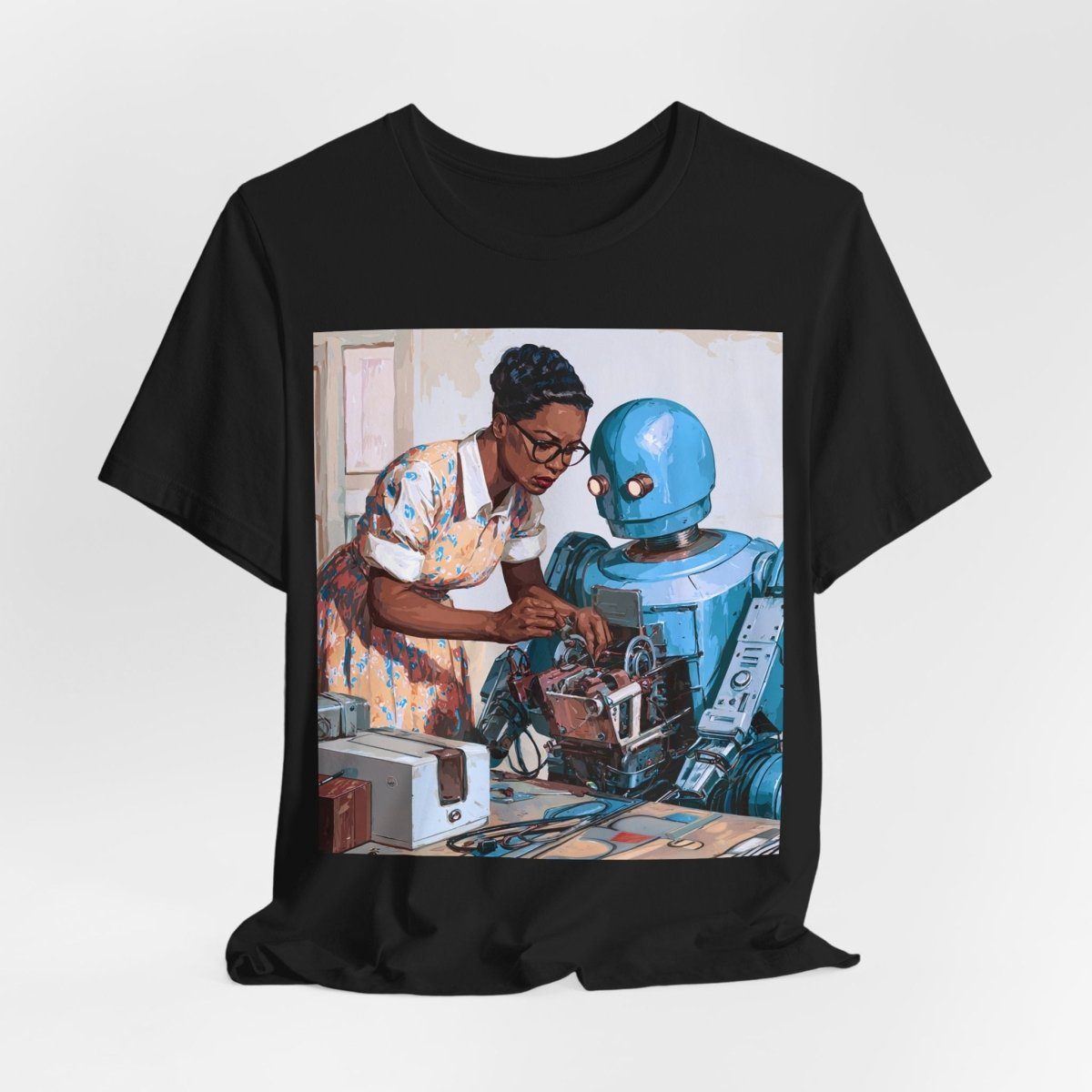 Robot Repair Queen Shirt - Afrocentric Art by The Trini Gee