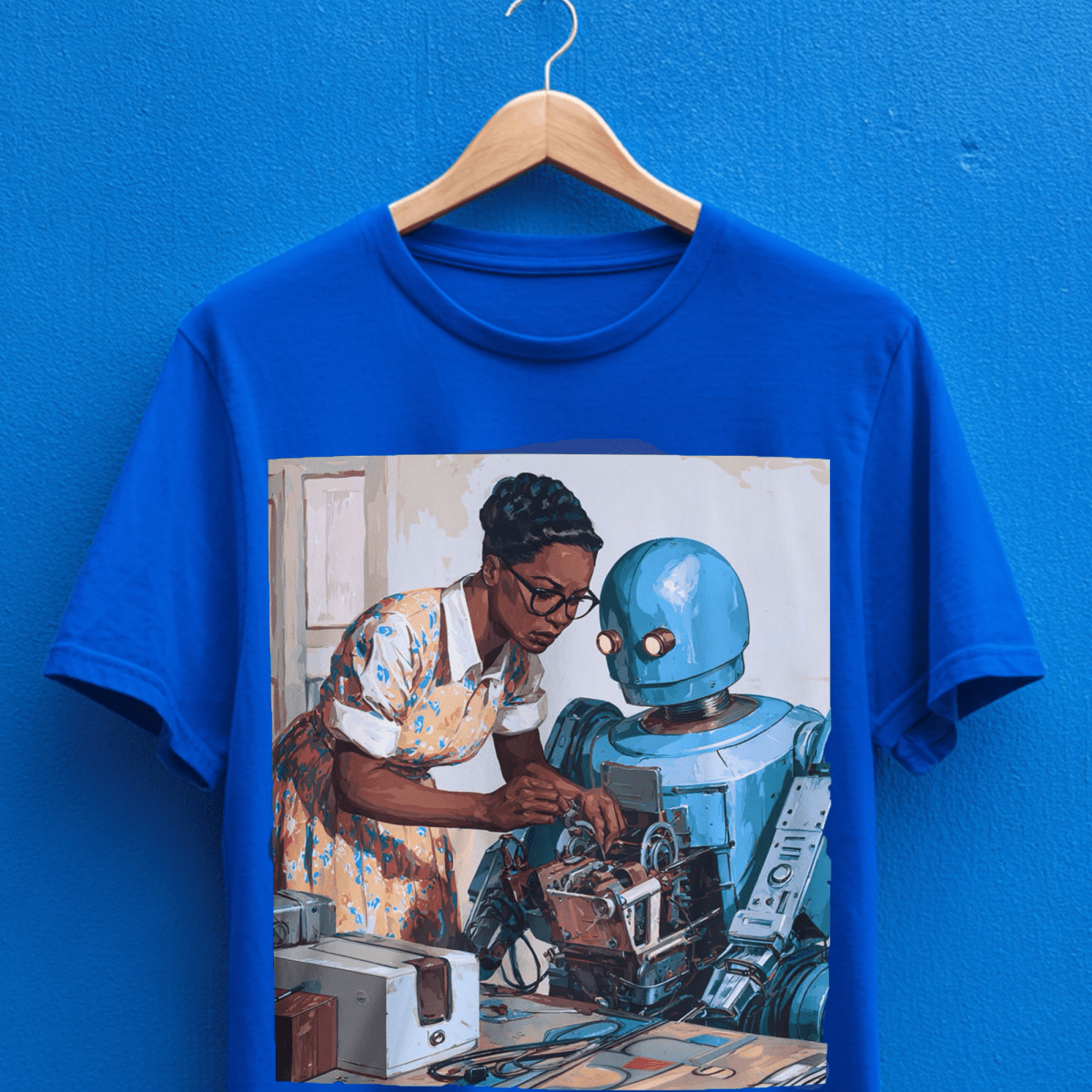 Robot Repair Queen Shirt - Afrocentric Art by The Trini Gee