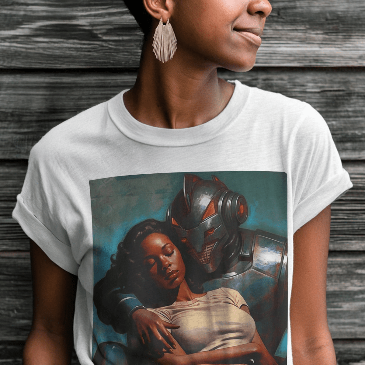 Robot Rescue Shirt - Afrocentric Art by The Trini Gee