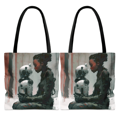Robotics Girl Tote Bag - Afrocentric Art by The Trini Gee
