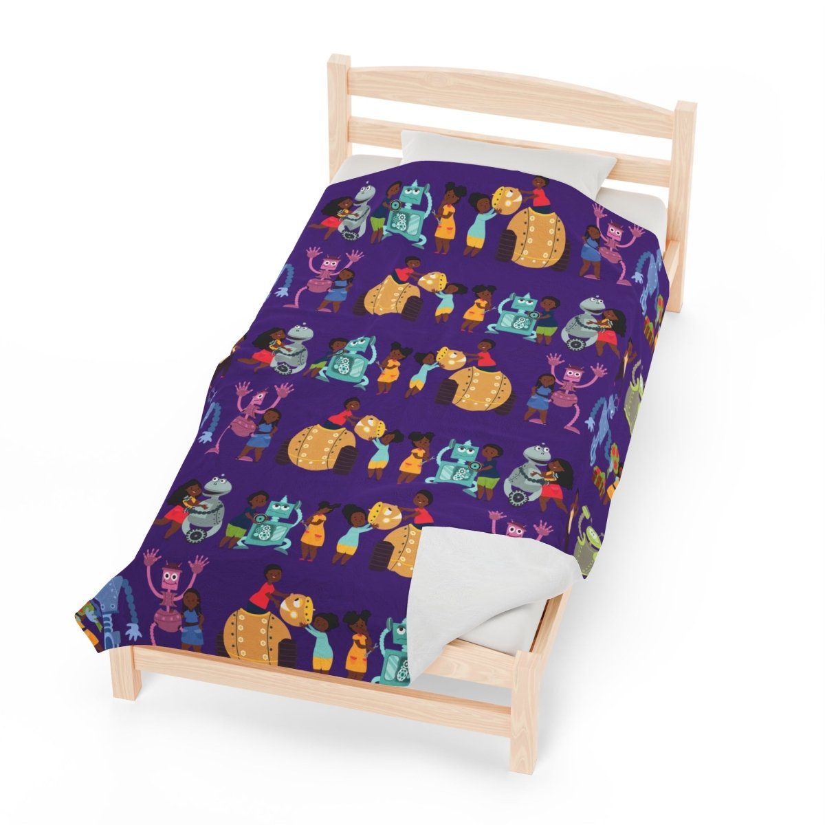 Robotics Throw Blanket - Afrocentric Art by The Trini Gee