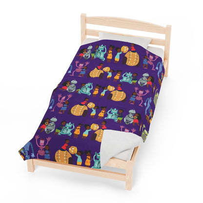 Robotics Throw Blanket - Afrocentric Art by The Trini Gee